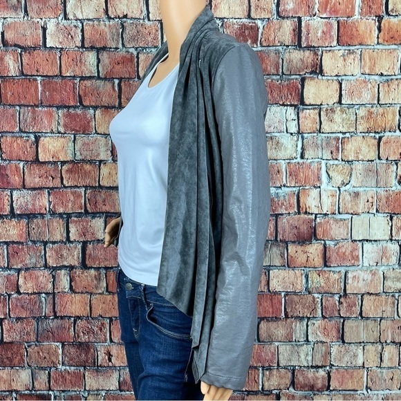 BLANKNYC Women’s “Whatever It Takes” Drape Front Jacket in Charcoal Size Small - Picture 5 of 14
